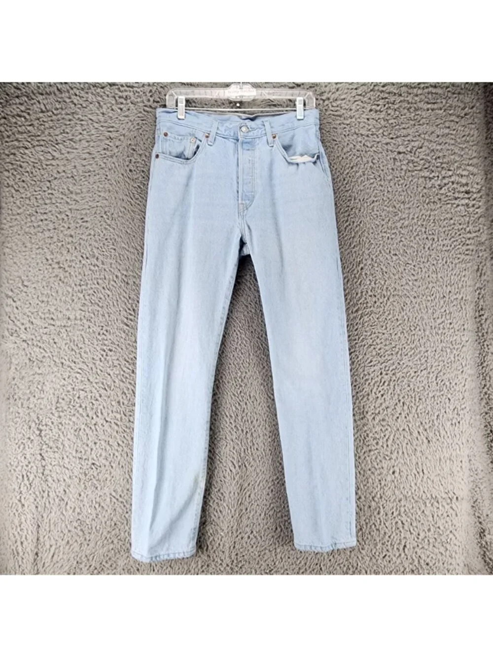 Levis Jeans Womens 29 Light Blue 501 Button Fly Cotton Straight *Read*
